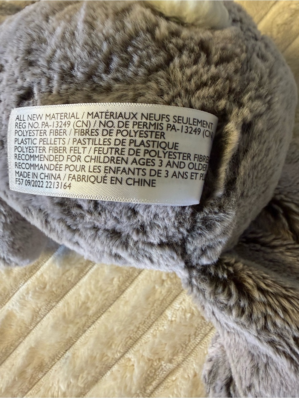Grey Plush Bunny Soft Toy for Kids - Snuggle Comfort - Picture 5 of 5